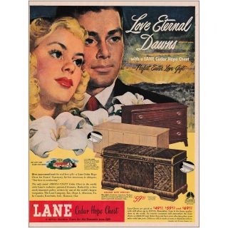1948 Lane Cedar Hope Chest: Love Eternal Dawns Vintage Print Ad