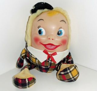 Vintage 1955 Humpty Dumpty Knickerbocker Toy Co.  Ny Doll Vgc 11 " Cloth & Plastic