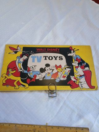 Vintage Rare Walt Disney Character And Other Tv Toys Store Display Sign