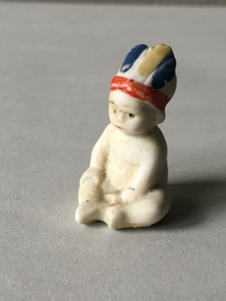 Vintage Bisque Miniature Tiny Native American Doll Figure Made In Germany