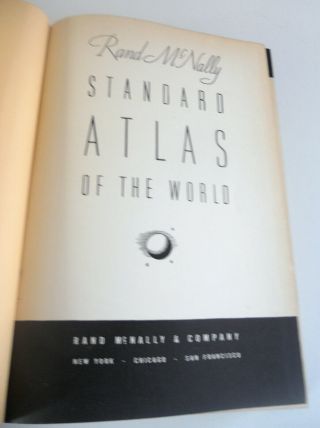 1938 VINTAGE RAND MC NALLY STANDARD ATLAS OF THE WORLD BOOK 3