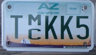 Arizona Flat Motorcycle Cycle License Plate Tkk 5
