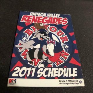 2011 Hudson Valley Renegades Baseball Pocket Schedule Rays Affiliate