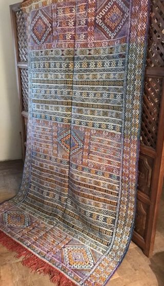 Vintage Moroccan Berber Rug Carpet - Old Style Kilim - Estate Find 7 