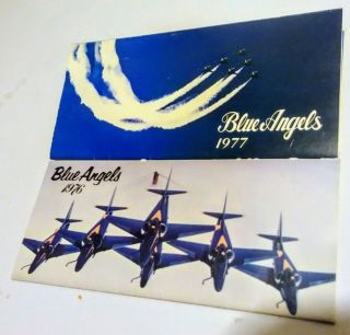 2 - 1976 - 1977 - Programs.  Soviniers Vg Cond Mcas Miramar Blue Angels Air Show Jets