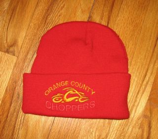 Orange County Choppers Red Knit Hat Occ Motorcycle Adult Hat