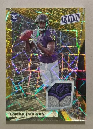 2018 Panini National Convention Gold Vip Lamar Jackson Relic Patch /5