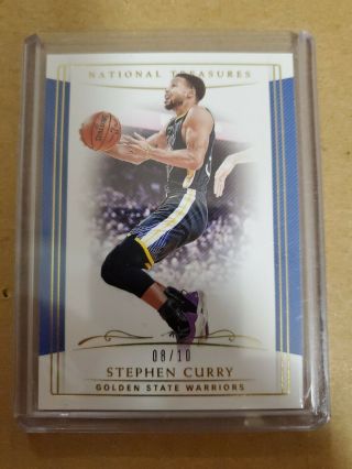 2018 - 19 National Treasures Stephen Curry Base Parallel 08/10