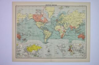 1898 Antique British Empire Map Jg Bartholomew