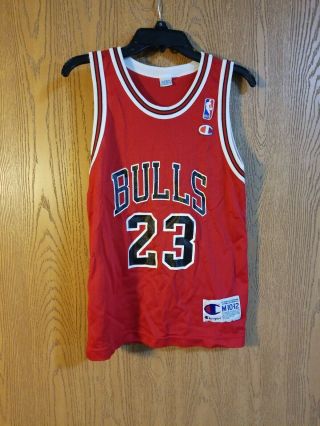 Vintage Champion Michael Jordan 23 Chicago Bulls Jersey Youth M 10 - 12 Euc