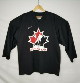 Nike Team Canada Hockey Jersey Mens Size Medium Black Blank Olympics