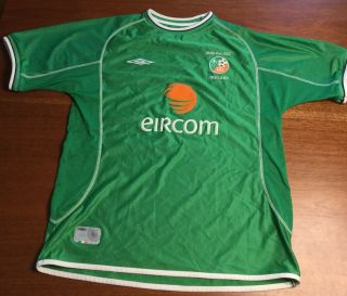 Umbro Vapa Tech 2002 World Cup Ireland National Team Football Soccer Jersey Xl