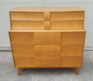 Vintage Mcm Heywood Wakefield Kohinoor Dresser With Deck Top - Chest On Chest