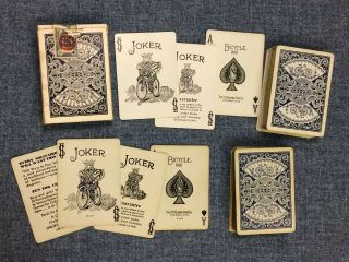 Two Decks Bicycle Fan Back Playing Cards Vintage 52/52,  Jokers