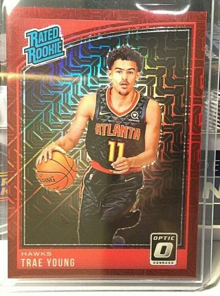 2018 - 19 Donruss Optic Choice Trae Young Rated Rookie Red Mojo Prizm /88 Bgs Psa