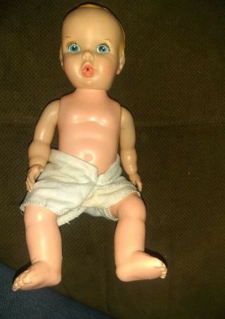 Vintage Gerber Baby By Sun Rubber Co.  Molded Hair Baby Doll