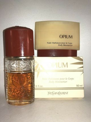 Yves Saint Laurent Opium Perfume Edt Eau De Toilette & Body Moisturizer Vintage
