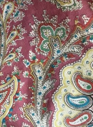 Vintage French Shabby Chic Pretty Paisley Fabric Reworking Project 100/35cms