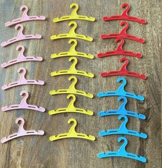 Vintage Accessories For Vogue Ginny Doll - 21 - Colorful Plastic Clothes Hangers