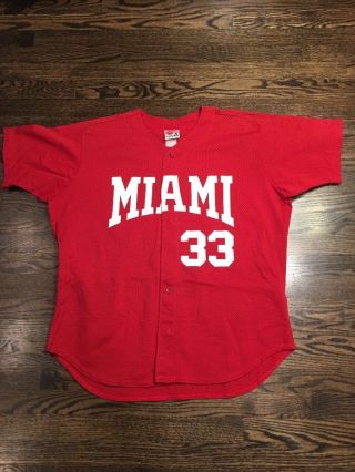 Game Worn Miami Red Hawks Baseball Jersey Size 2xl 33