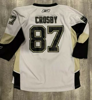 Nhl Sidney Crosby Pittsburgh Penguins Reebok Hockey Jersey Youth Size L/xl White