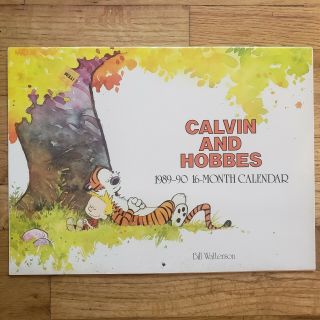 Vintage Calvin And Hobbes 1989 - 1990 16 Month Calendar Rare Htf Bill Waterson