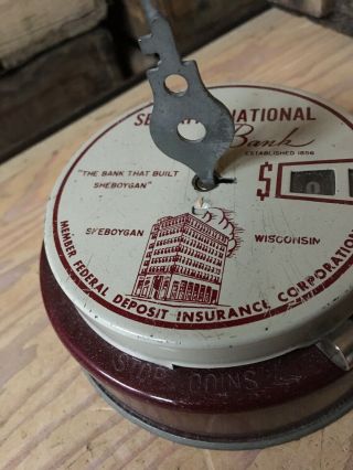 Vintage Coin Add O Bank Patent 1942 Security National Sheboygan Wisconsin w/Key 2
