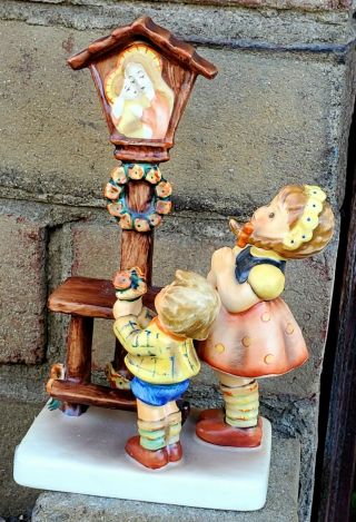 Vtg Goebel Hummel Figurine 23/1 Adoration Praying Boy Girl Colorful Figurine