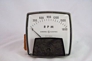 Vintage General Electric 0 - 1800 Rpm Fs=0 - 100ua Panel Meter Steampunk