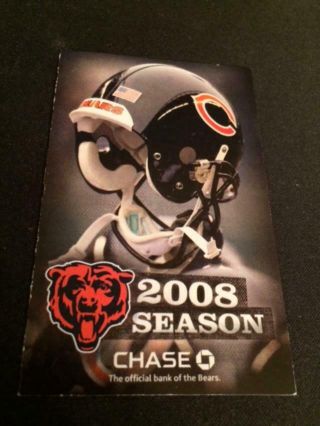 2008 Chicago Bears Football Pocket Schedule Chase/jewel - Osco Version