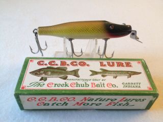 E,  Vintage Old Wood Creek Chub Pikie Fishing Lure 704 Golden Shiner