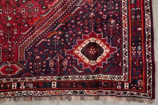Vintage Geometric Tribal Qashqai Hand - Knotted Area Rug Living Room Wool Rd 6 