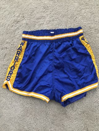 Early 1970s Golden State Warriors Game Worn Basketball Shorts Blue (road) Wilson