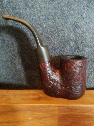 Vintage Danish Sandblast Imported Briar Italy Bent Estate Smoking Tobacco Pipe