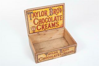 Vintage C1920 " Taylor Bros.   Chocolate Creams " Shop Delivery / Display Box 54