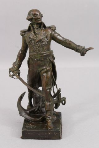 1905 Antique Jean Magrou French Bronze Sculpture,  Admiral Georges - Rene Le Peley