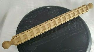Wooden Ravioli Pasta Rolling Pin 24 " Made In Italy Hand Crafted Vintage