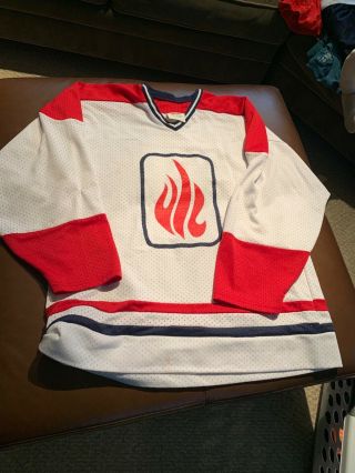 Vintage University Of Illinois Chicago Uic Flames Hockey Jersey Xl