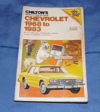 Chilton’s 7135 Chevrolet 1968 To 1983 Repair & Tune - Up Guide Vtg Bel Air Impala
