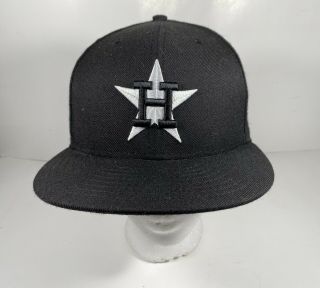 Houston Astros Era 59fifty Fitted Cap Black & White 7 3/8