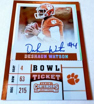 Watson - Rc - 2017 Contenders Bowl Ticket Auto 20/25