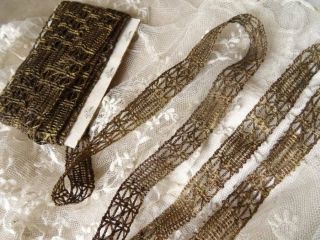 A Huge Length Of Antique French Gold Metallic Lace Trim