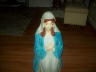 Empire Christmas Mary Lighted Blow Mold 27 " Vintage