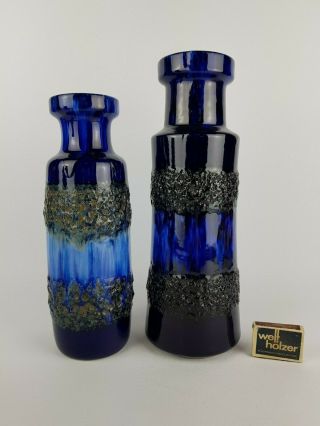Reserved / Vintage 60 - 70s Scheurich Keramik Blue Vase West German Pottery