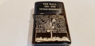 Zippo Cigarette Lighter 2003 The Wall 1982 - 2002 Vietnam Remembered