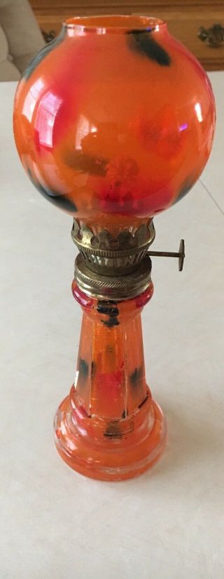 Vintage 8 1/2” Cool Looking Oil Lamp