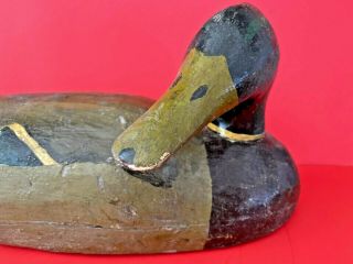 Antique Wood Carved Hunting Duck Decoy - Moveable Head - Extra Head - Unmarked