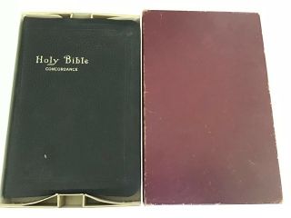 Vtg 1945 Concordance Reference World Holy Bible Kjv Limitation Leather W Box.
