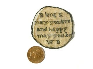 18thc Hand Embroidered Silk Love Token Paircase Pocket Watch Sampler Wb
