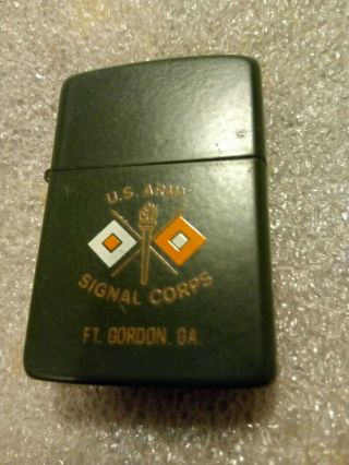 Vintage U.  S.  Army Signal Corps Ft.  Gordon.  Ga.  Military Lighter Zippo